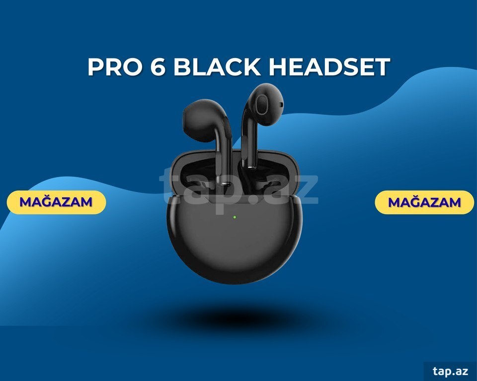Bluetooth qulaqlıq "Pro 6 black headset"