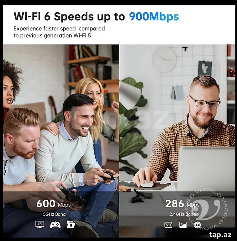 "USB Wi-Fi 6 900Mbps" bluetooth adapteri (2)