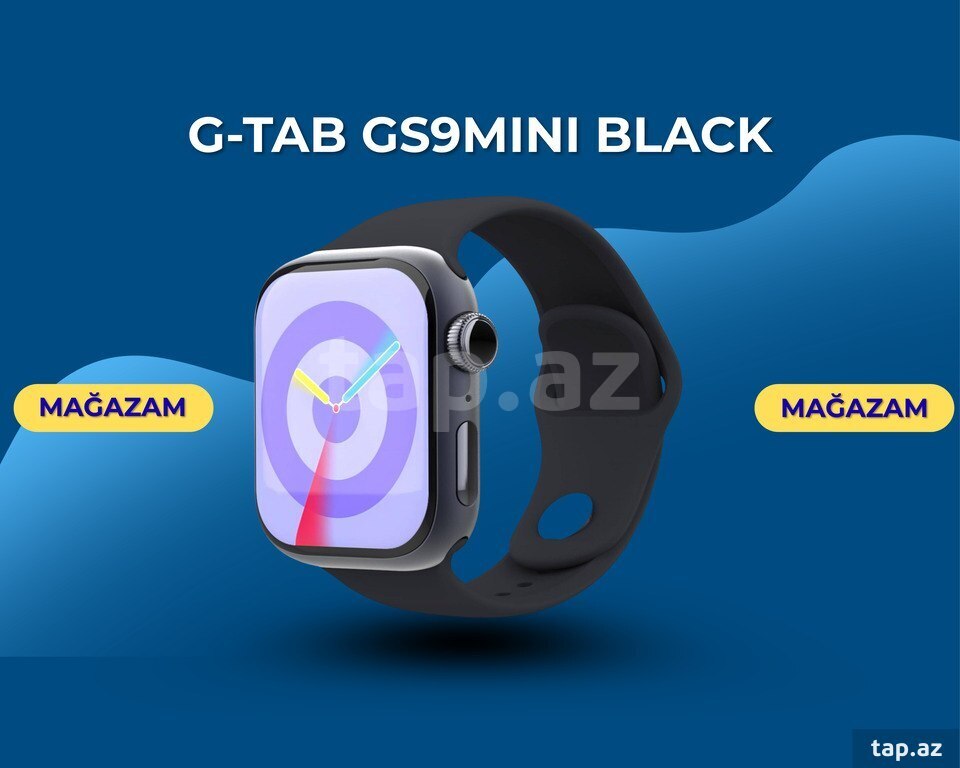 "G-tab Gs9Mini black" smart qol saatı