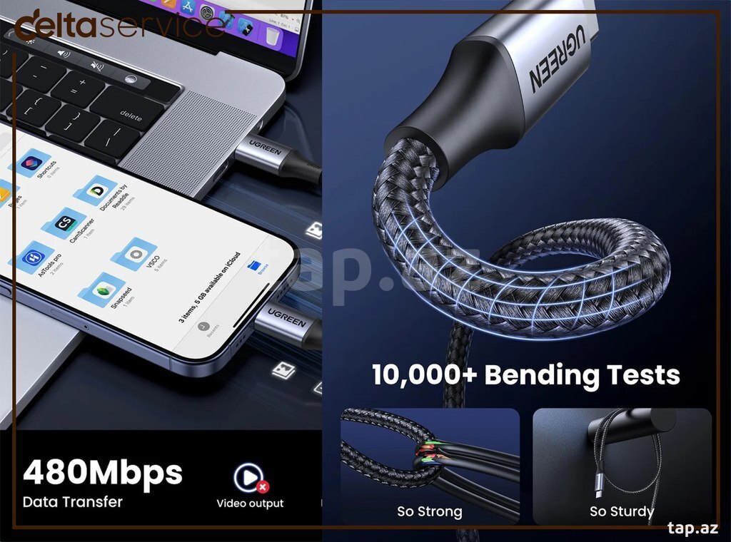 UGREEN 240W PD3.1 USB-C Şarj Kabel 2m 90440 (3)