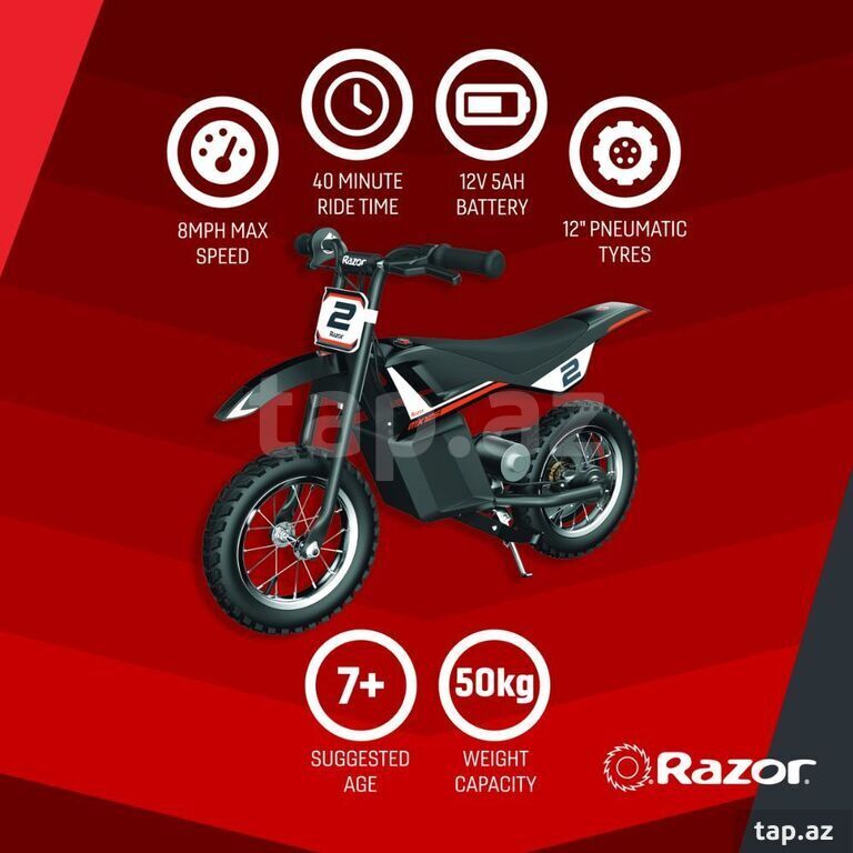 Uşaq elektro minibayk "Razor MX125 Dirt Rocket"  (6)