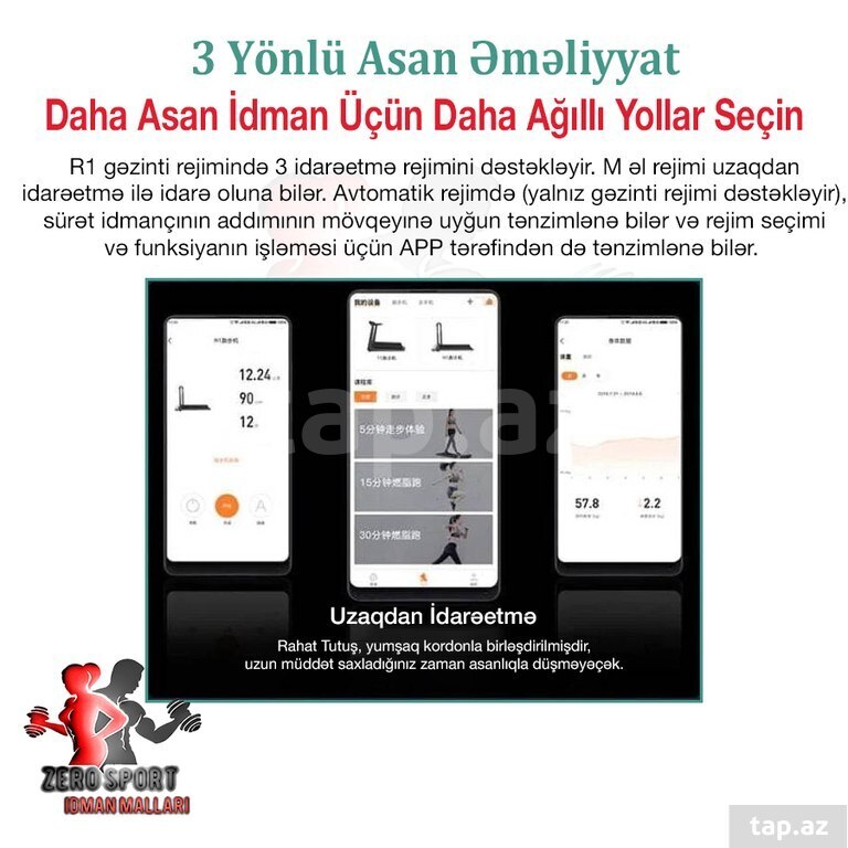 "WalkingPad R1 Pro" qatlanan 2-si 1-də qaçış və yürüyüş trenajoru (6)