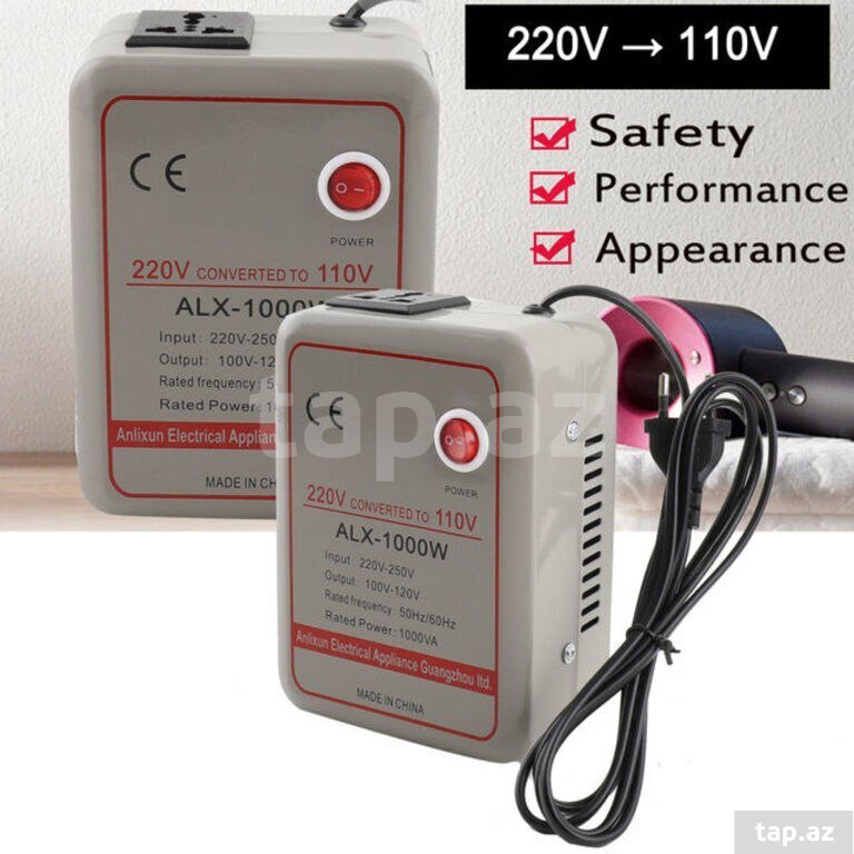 Voltaj çevirici 500W 220V-dan 110V-a
