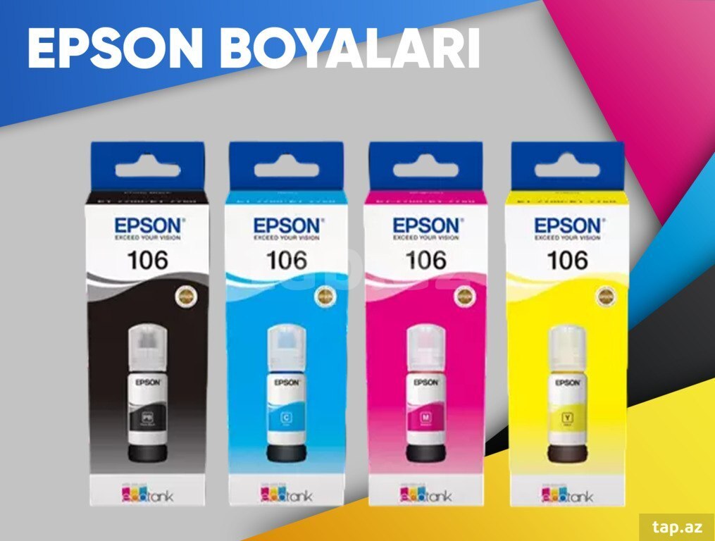 Printer boyası "Epson 106 (QARA/GÖY/SARI/QIRMIZI)"