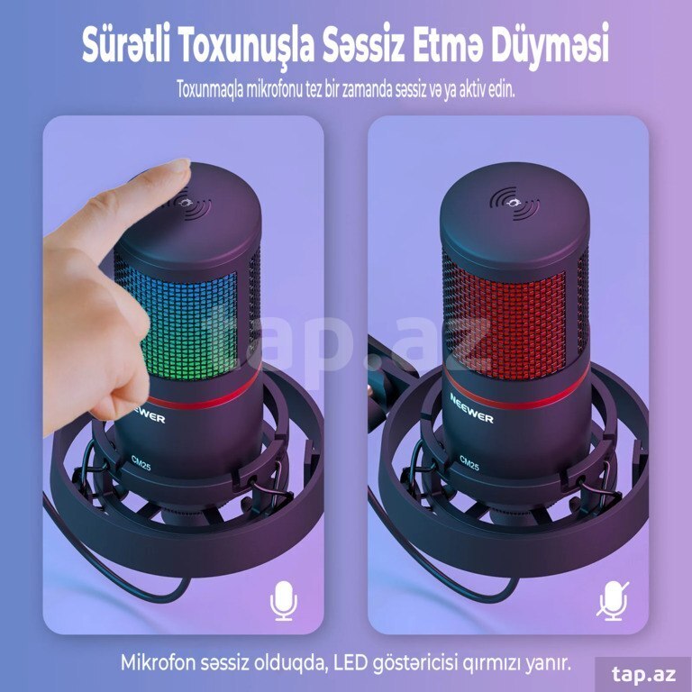 Neewer RGB USB Mikrofon 4lü Set (3)