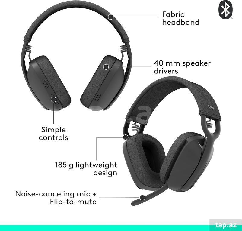 Logitech Zone Vibe 100 Lightweight Wireless Over Ear Headphones (7)