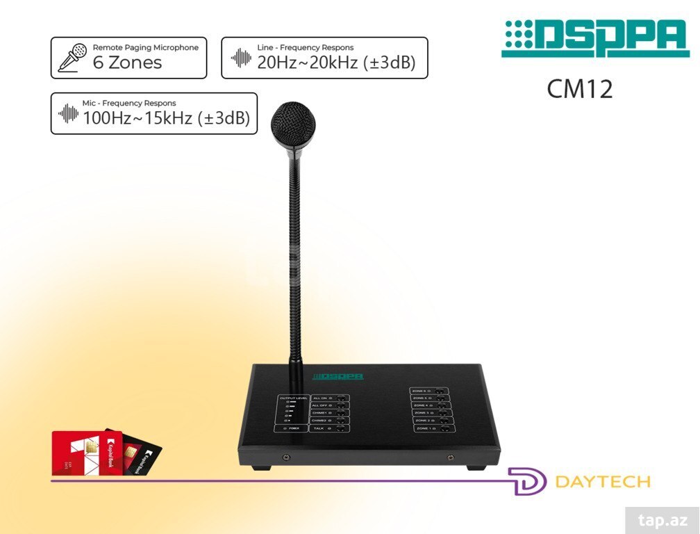 "DSPPA CM12 6" zon uzaqdan paging mikrofon