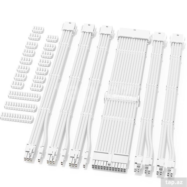 PSU Extension Cable Kit Solid Color Cable Solid Combo ATX 24Pin PCI-E 8Pin CPU 8Pin. (2)
