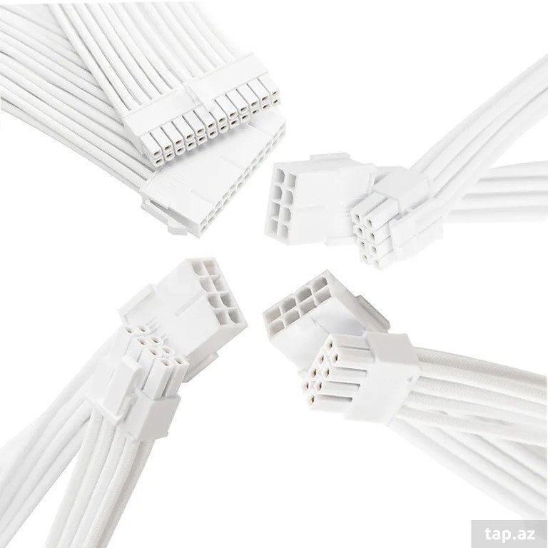 PSU Extension Cable Kit Solid Color Cable Solid Combo ATX 24Pin PCI-E 8Pin CPU 8Pin. (6)