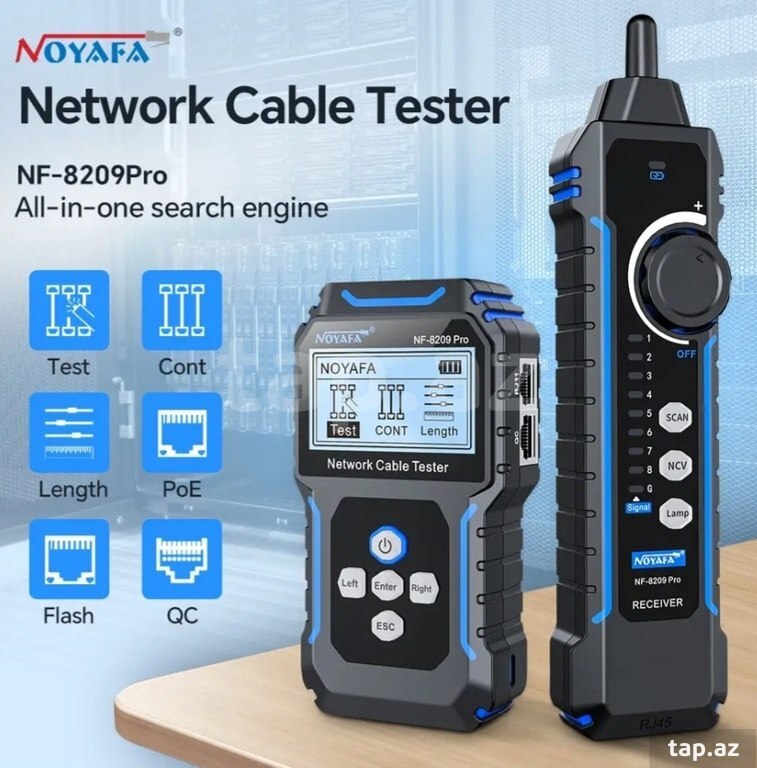 Şəbəkə kabel testeri "NOYAFA NF-8209 PRO"