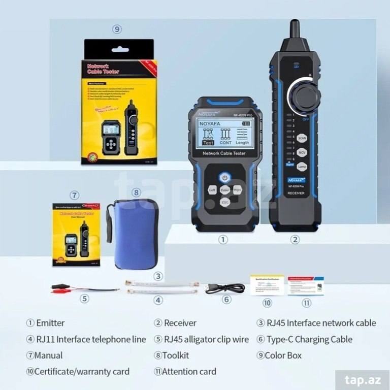 Şəbəkə kabel testeri "NOYAFA NF-8209 PRO" (4)