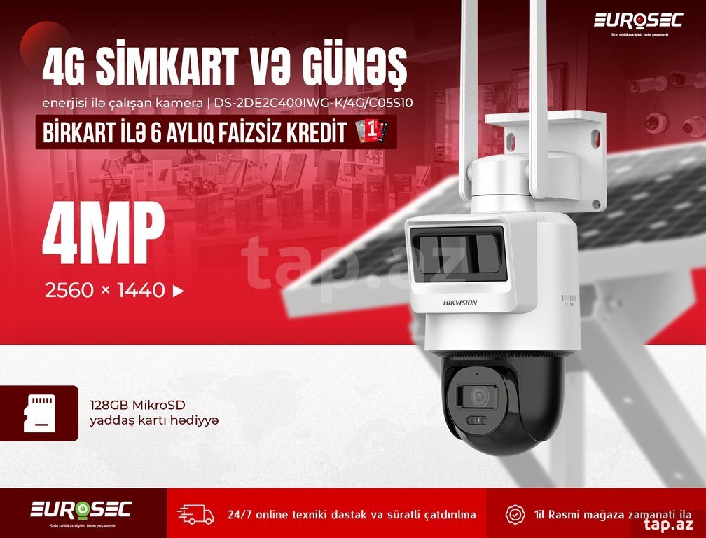 Hikvision günəş panelli kamera "DS-2DE2C400IWG-K/4G/C05S10"