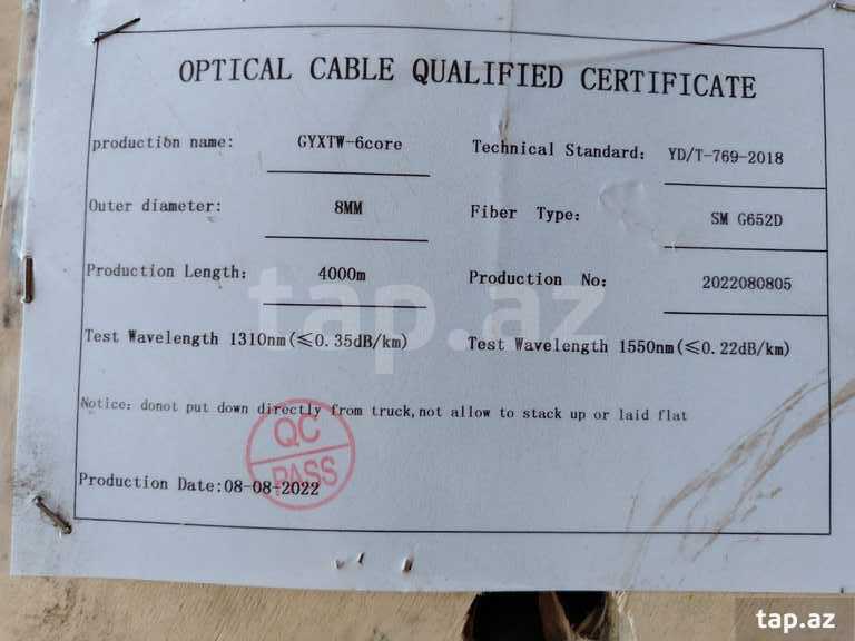 Optik 6core kabel 4000m
