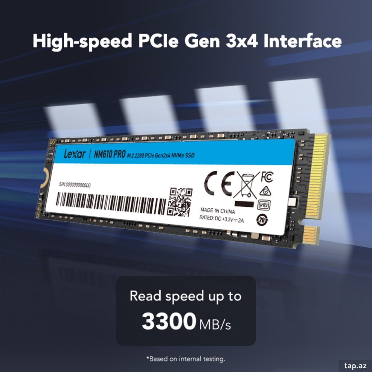 SSD "Lexar NM610 Pro 500GB M2 NVMe 2280"
