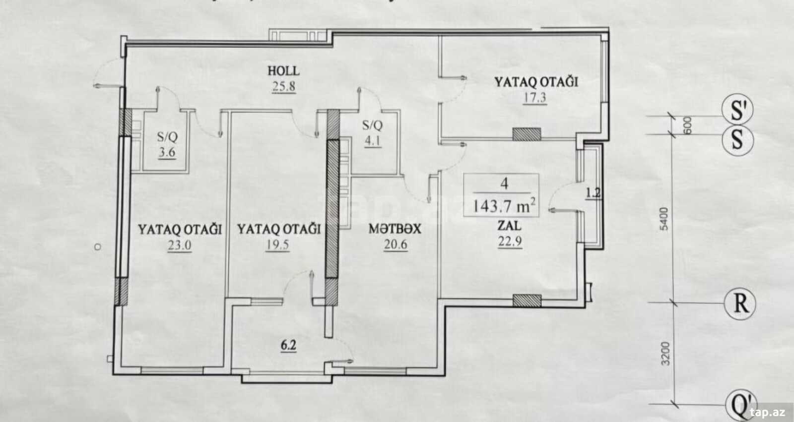 4-otaqlı yeni tikili, Nərimanov m., 144 m² (9)