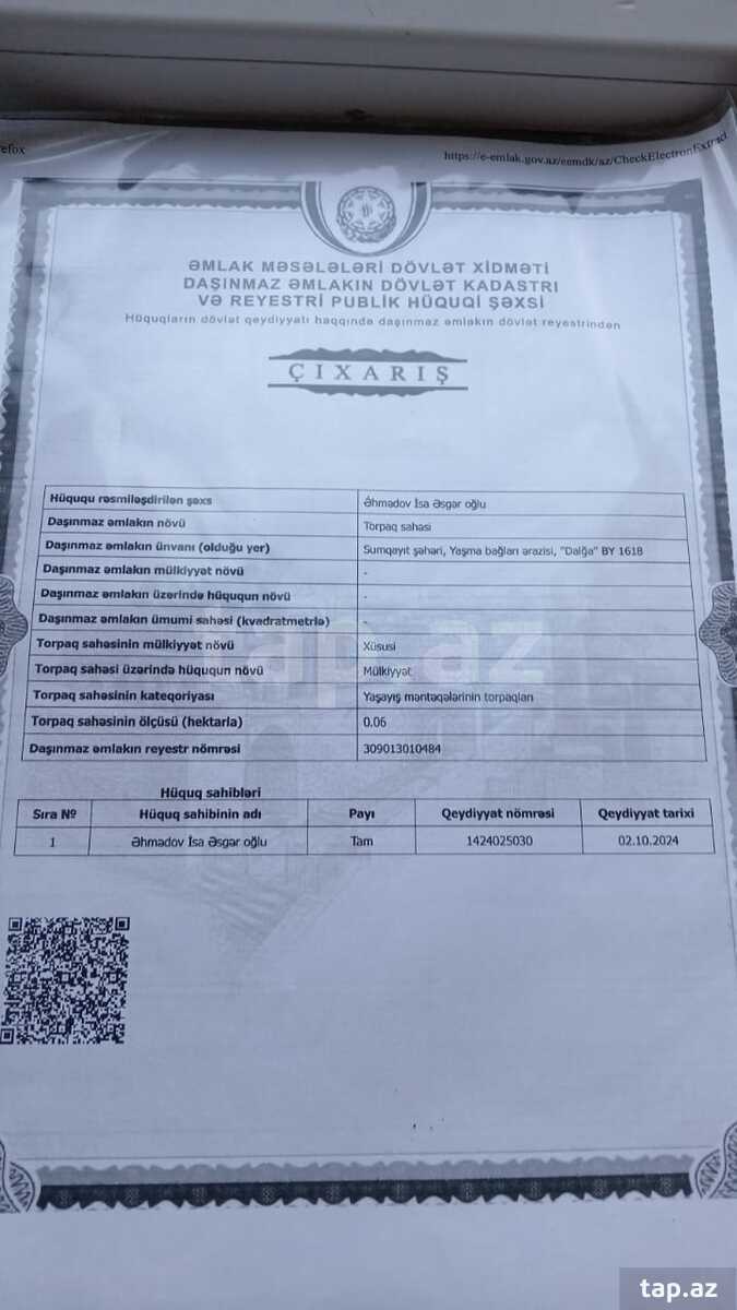 6 sot torpaq sahəsi, Yaşma bağları (12)