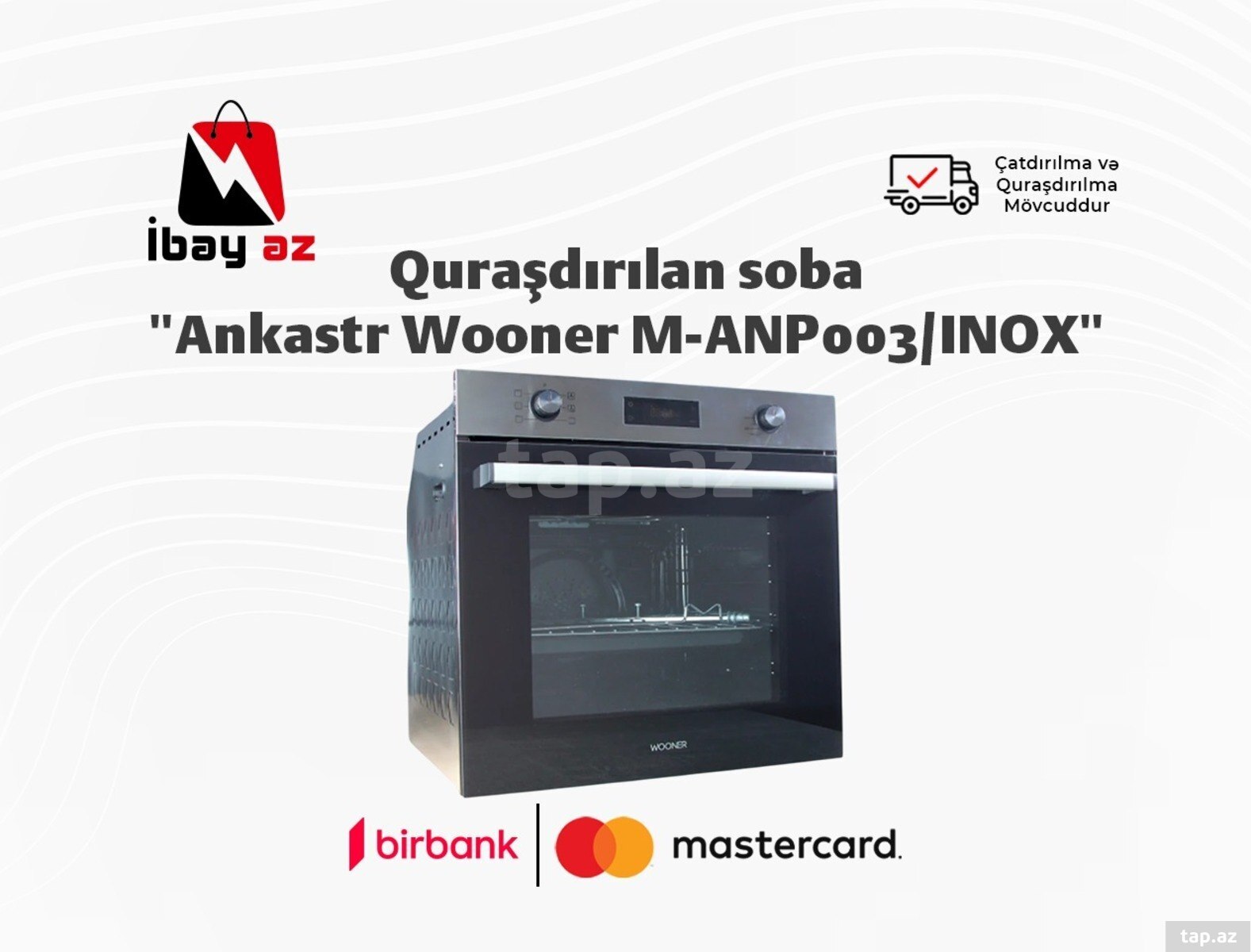 Quraşdırılan soba "Ankastr Wooner M-ANP003/INOX"