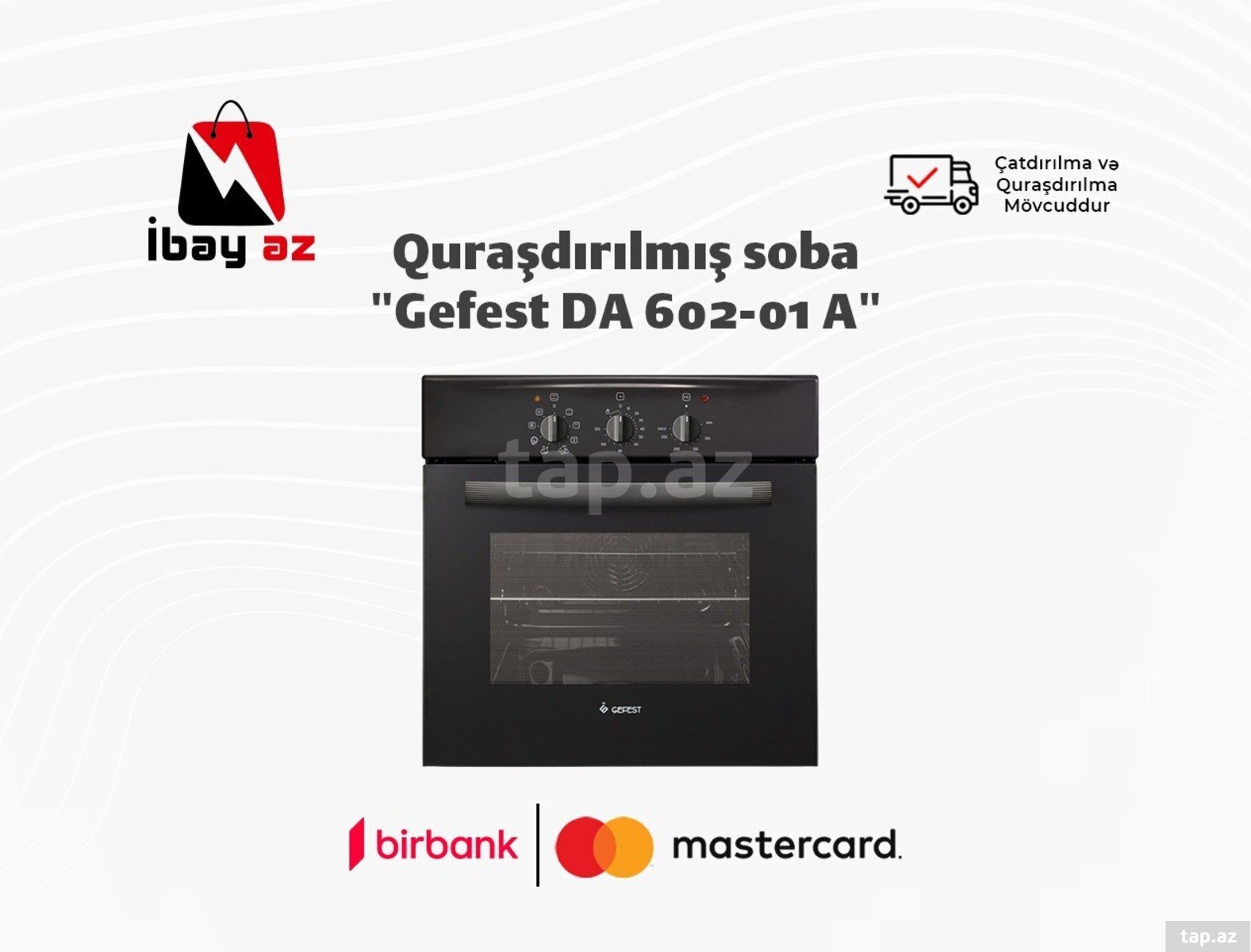 Quraşdırılmış soba "Gefest DA 602-01 A"