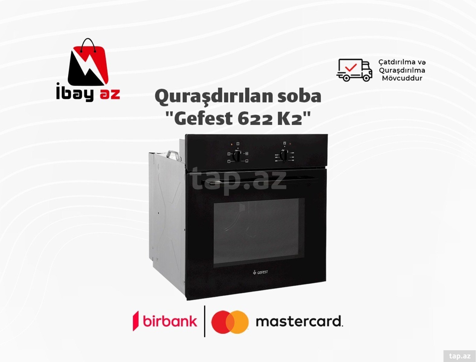 Quraşdırılan soba "Gefest 622 K2"