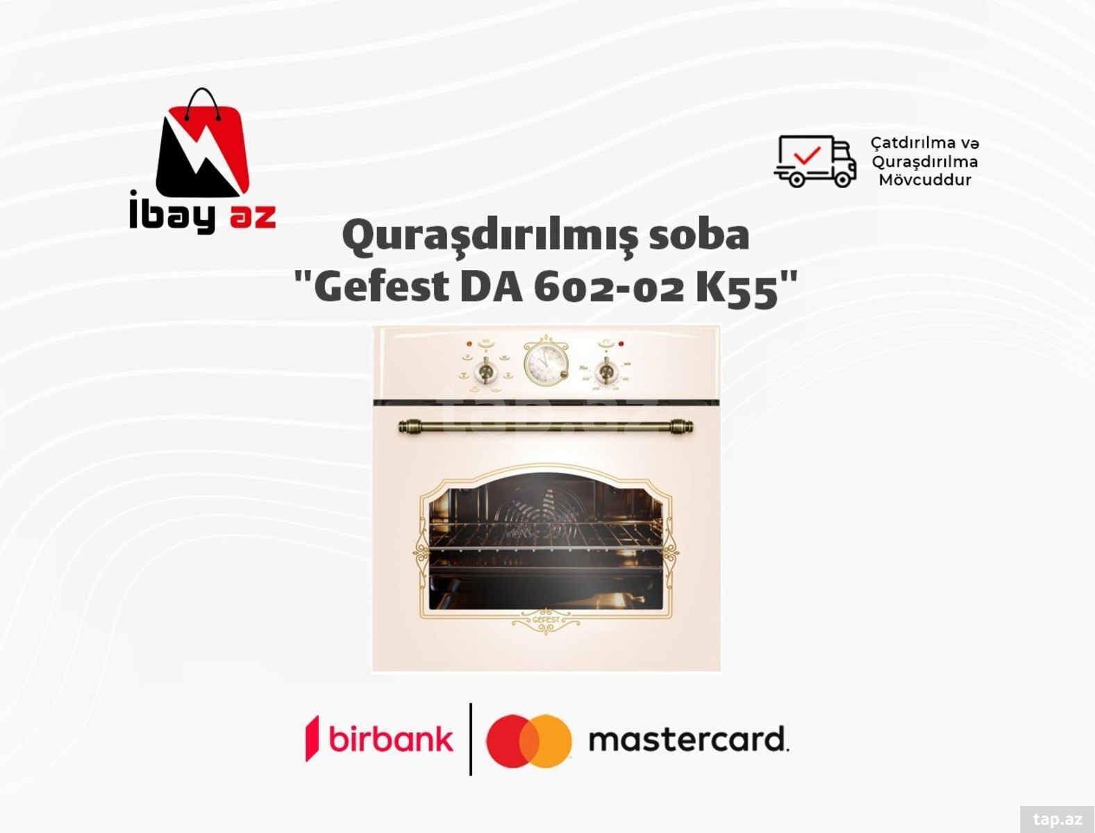 Quraşdırılmış soba "Gefest DA 602-02 K55"