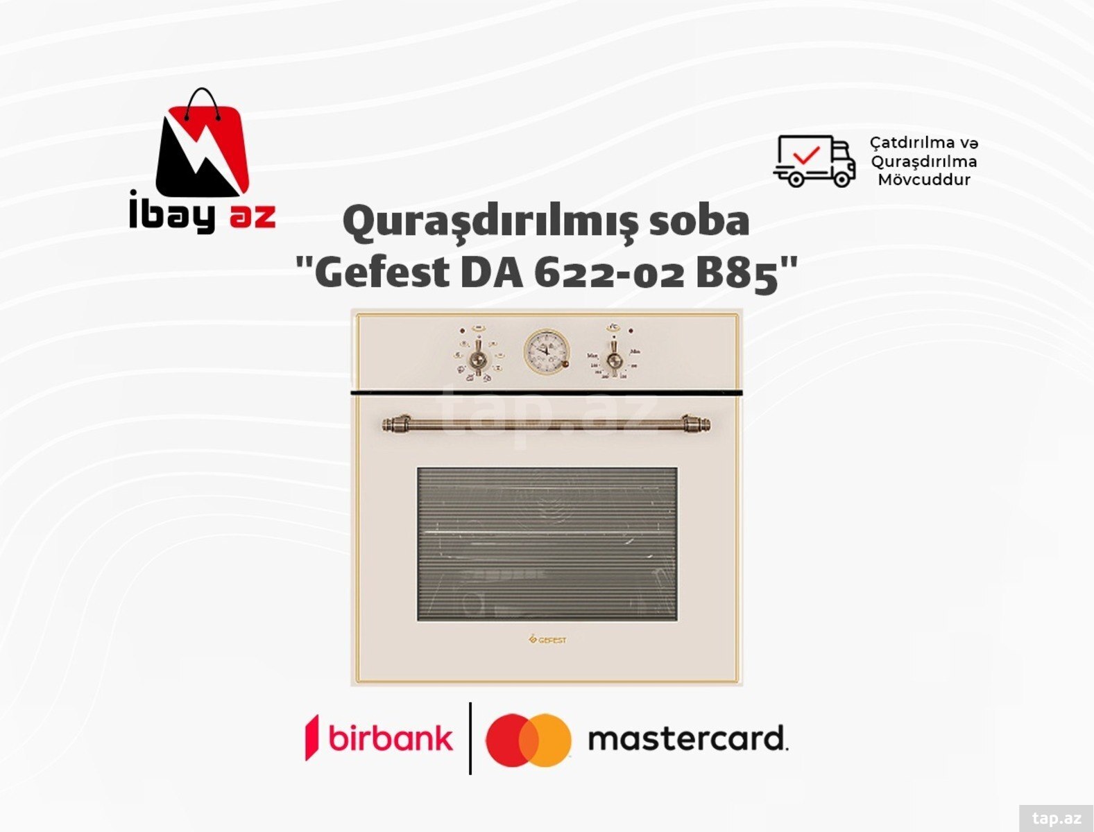 Quraşdırılmış soba "Gefest DA 622-02 B85"