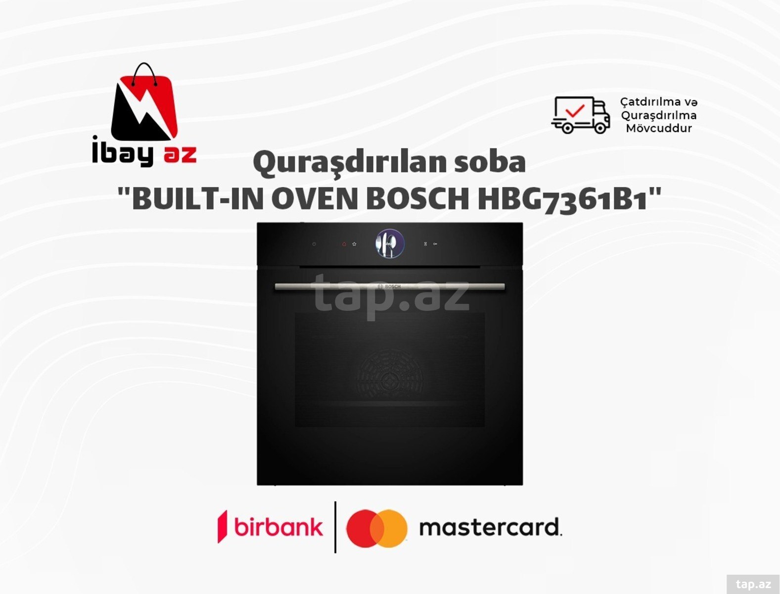 Quraşdırılan soba "BUILT-IN OVEN BOSCH HBG7361B1"