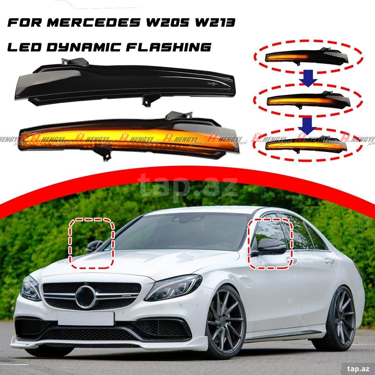 Mercedes W205, Mercedes W213, Mercedes W222" güzgü dönmə işığı (4)