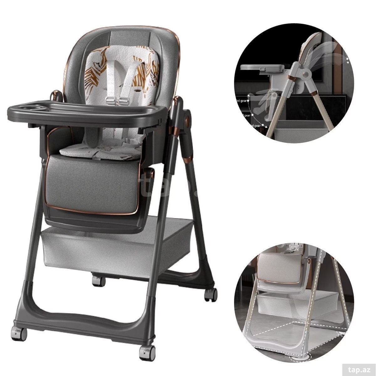 Qidalanmaq üçün uşaq oturacağı "3in1 Baby High Chair Kidilo"