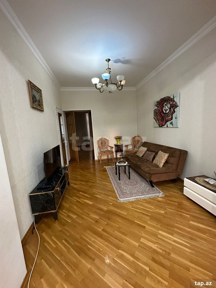 3-otaqlı mənzil kirayə verilir, Sahil m., 110 m²