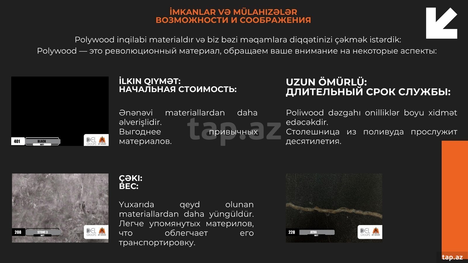 POLYWOOD yeni nəsil dəzgahlar üçün material (3)