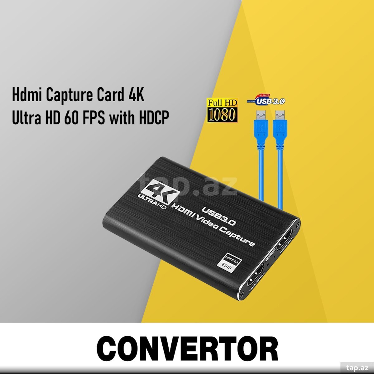 HDMI Capture Card 4K Ultra HD 60 FPS with HDCP