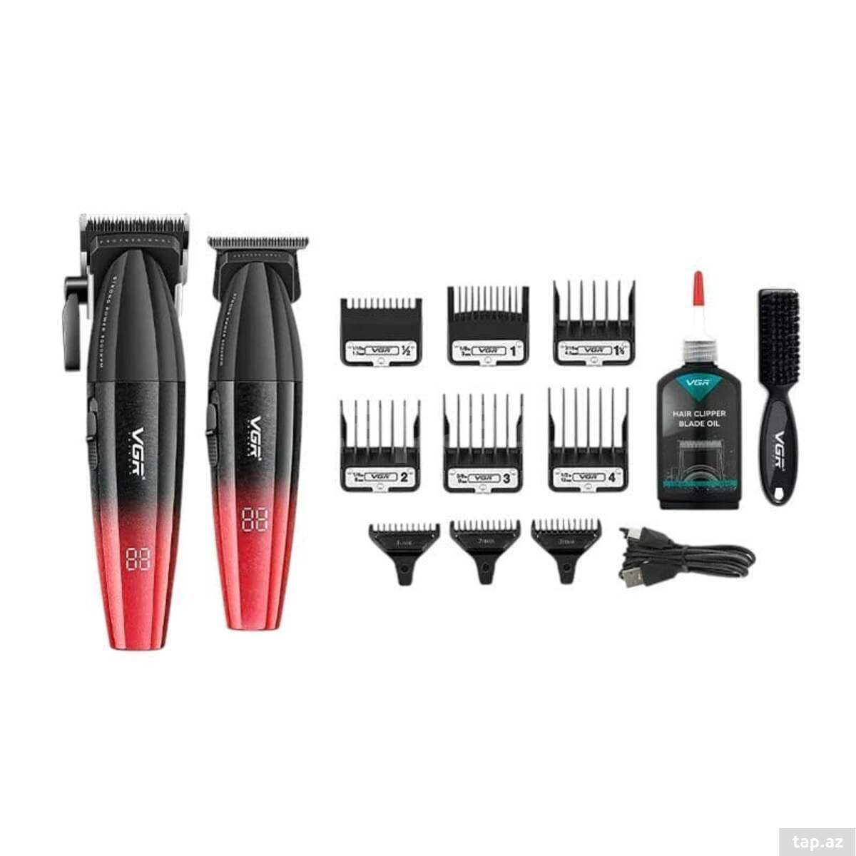 Professional təraş aparatı dəsti VGR 640 2500MAH 9000RPM Ceramic Blades Cord/Cordless (2)