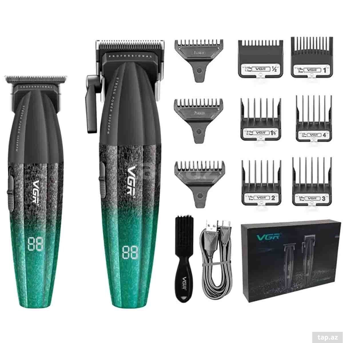 Professional təraş aparatı dəsti VGR 640 2500MAH 9000RPM Ceramic Blades Cord/Cordless (9)