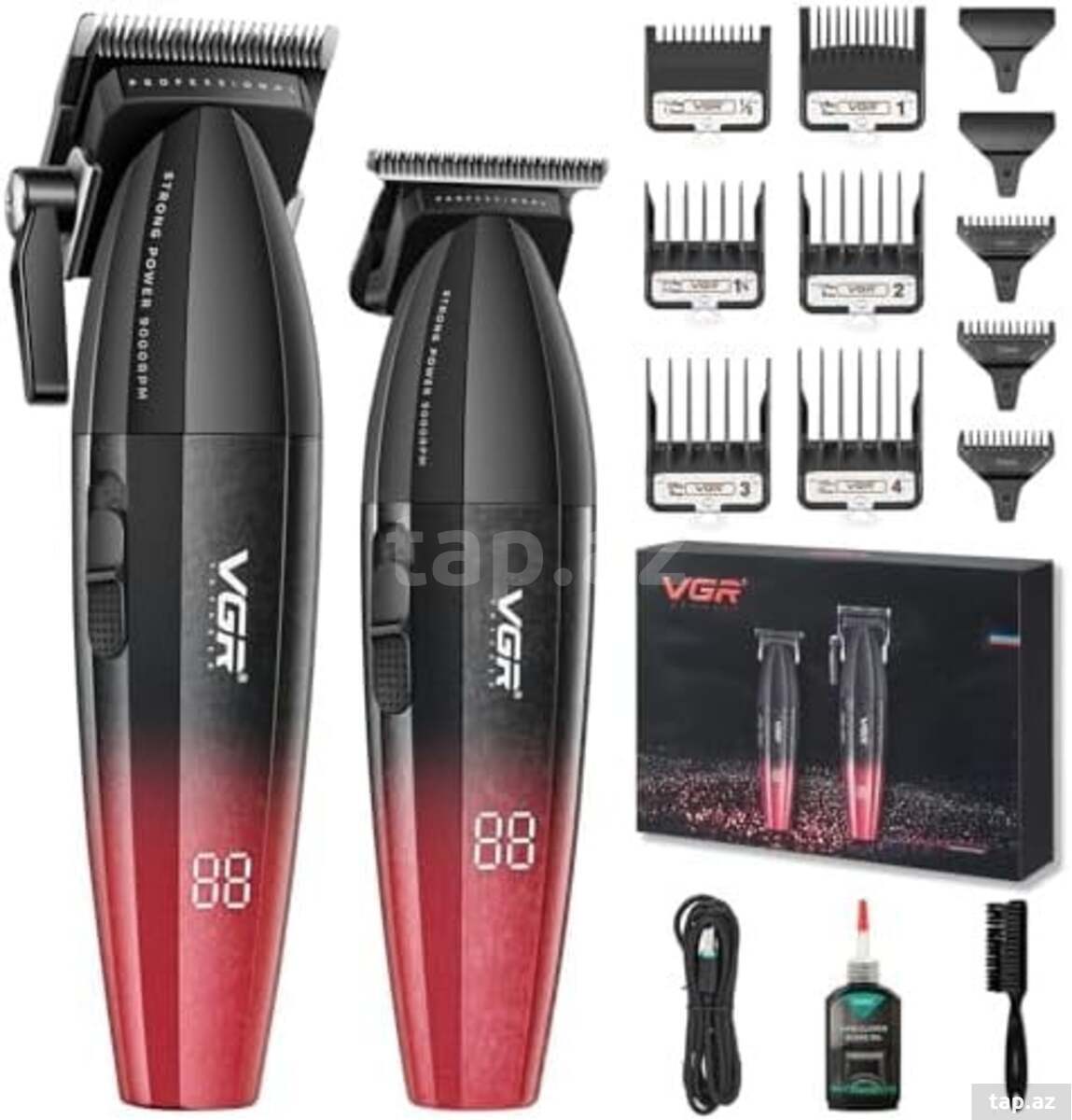 Professional təraş aparatı dəsti VGR 640 2500MAH 9000RPM Ceramic Blades Cord/Cordless