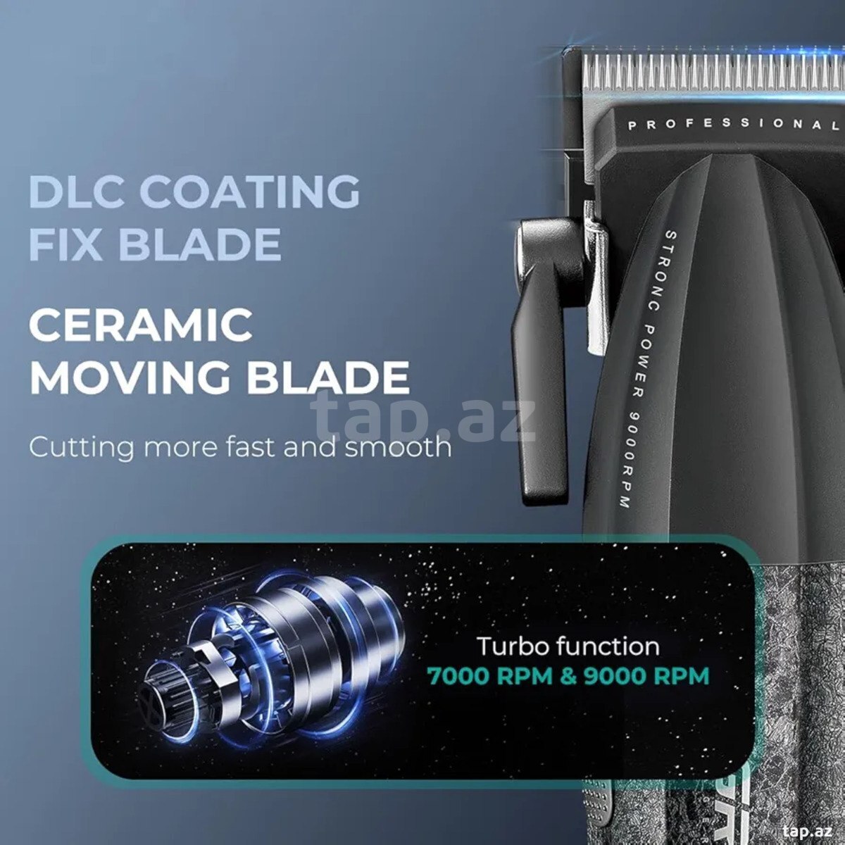 Professional təraş aparatı dəsti VGR 640 2500MAH 9000RPM Ceramic Blades Cord/Cordless (21)