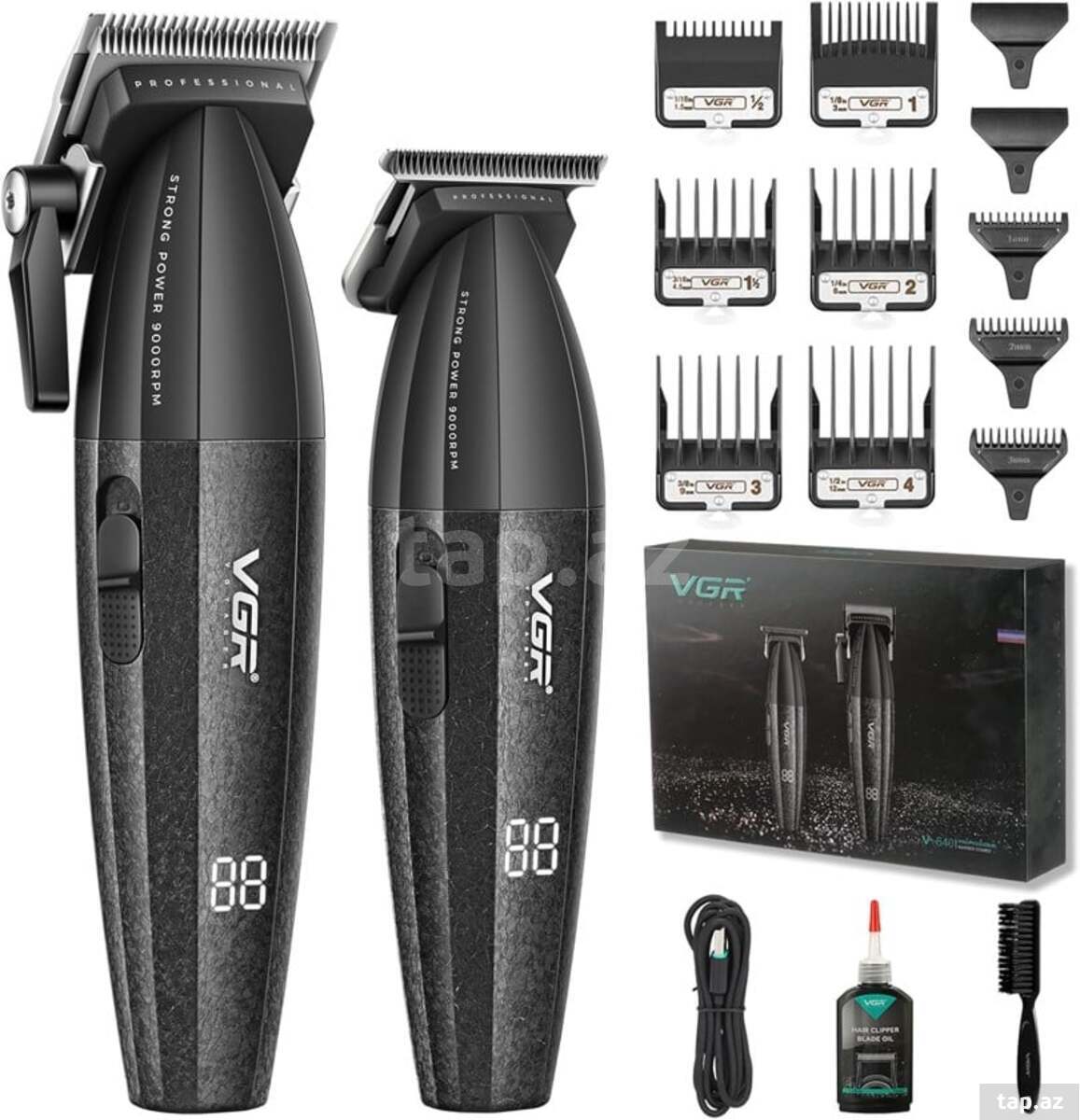 Professional təraş aparatı dəsti VGR 640 2500MAH 9000RPM Ceramic Blades Cord/Cordless (13)