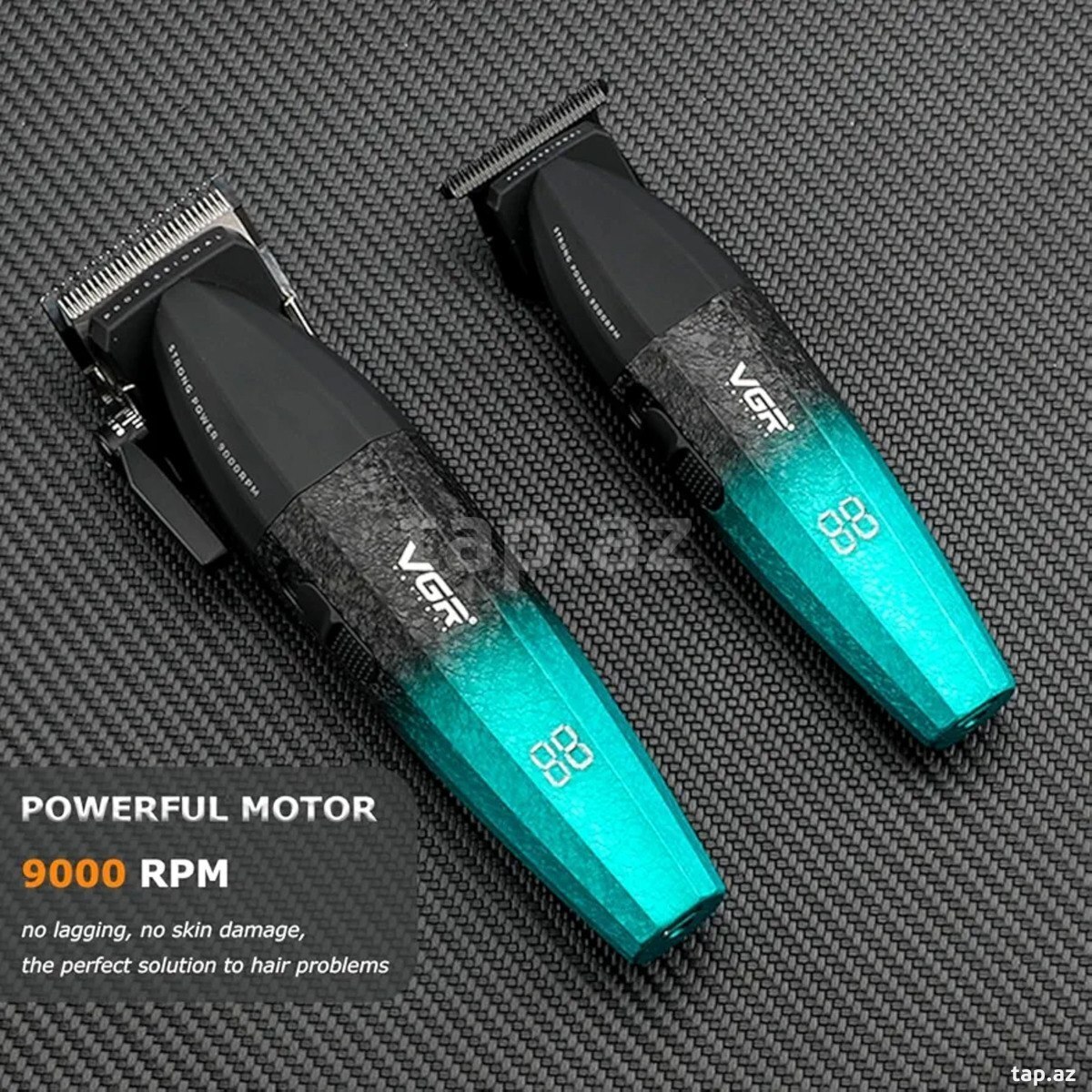 Professional təraş aparatı dəsti VGR 640 2500MAH 9000RPM Ceramic Blades Cord/Cordless (10)