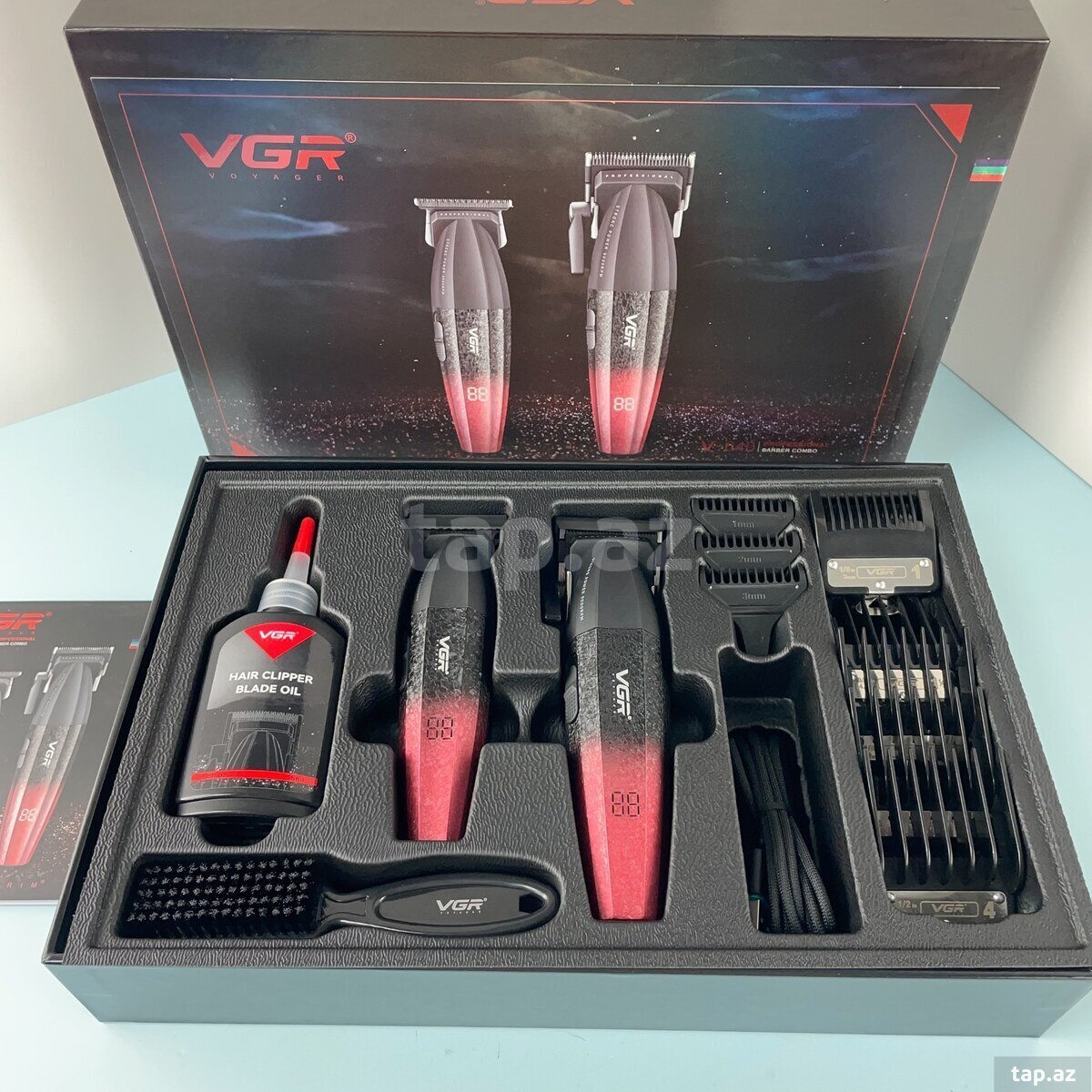 Professional təraş aparatı dəsti VGR 640 2500MAH 9000RPM Ceramic Blades Cord/Cordless (5)