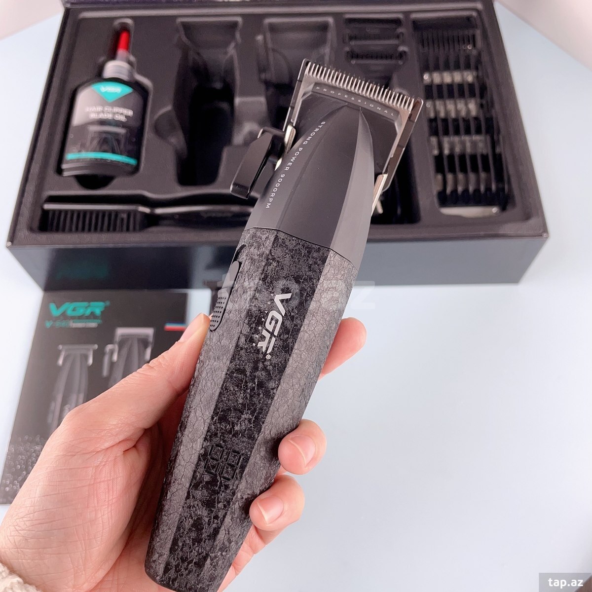 Professional təraş aparatı dəsti VGR 640 2500MAH 9000RPM Ceramic Blades Cord/Cordless (24)