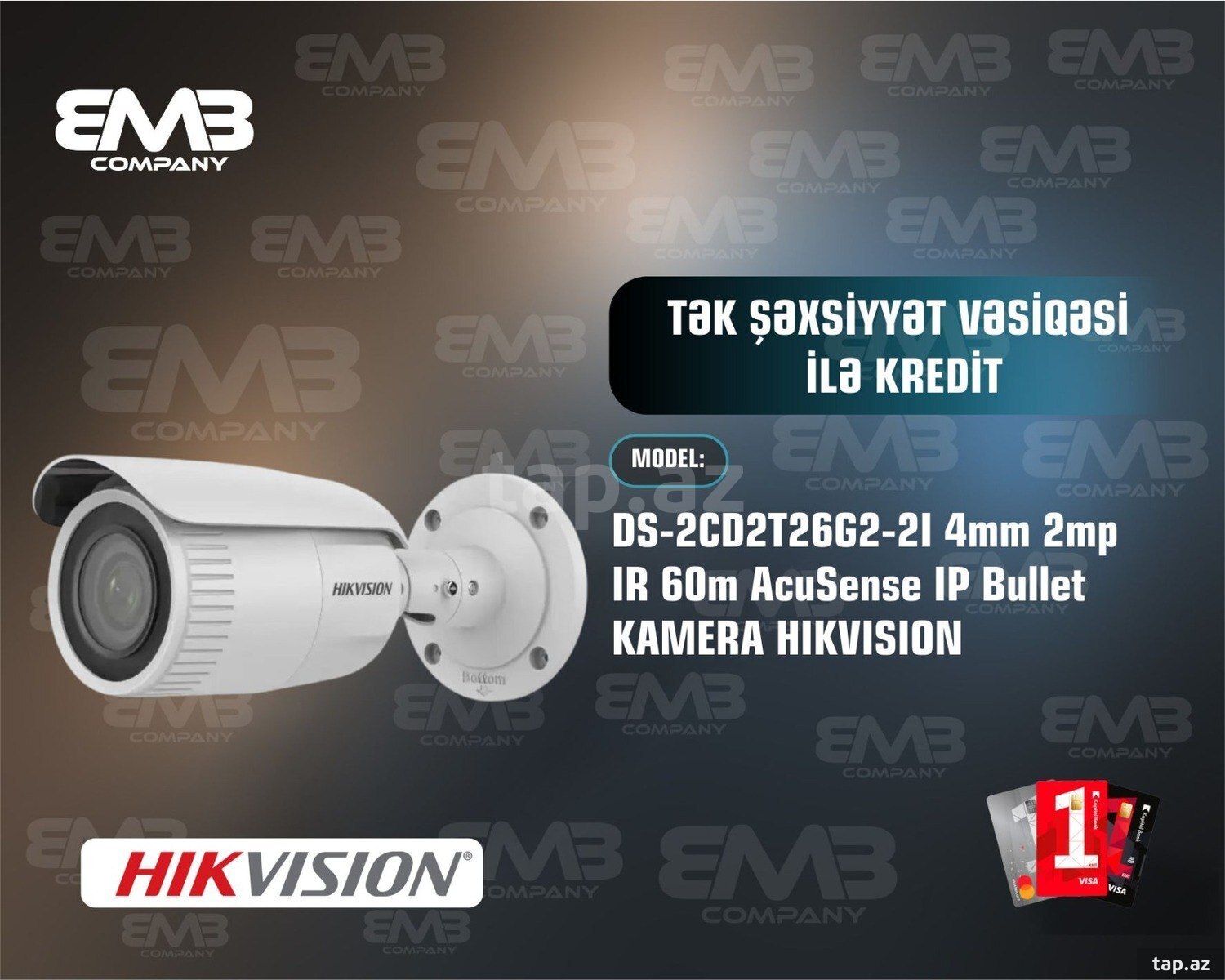 Müşahidə kamerası DS-2CD2T26G2-2I 4mm 2MP IR60m AcuSense