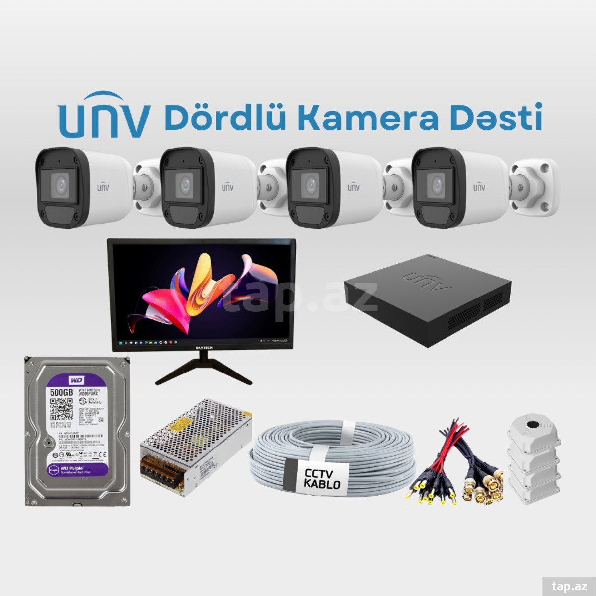 UNV dördlü səsli kamera dəsti