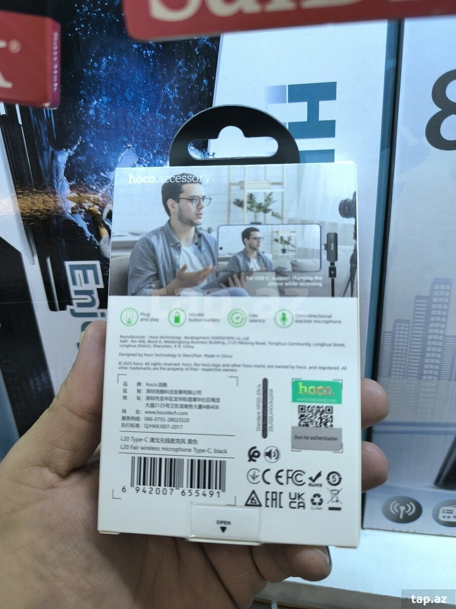 Telefon üçün yaxa mikrofonu HOCO L20 (2)