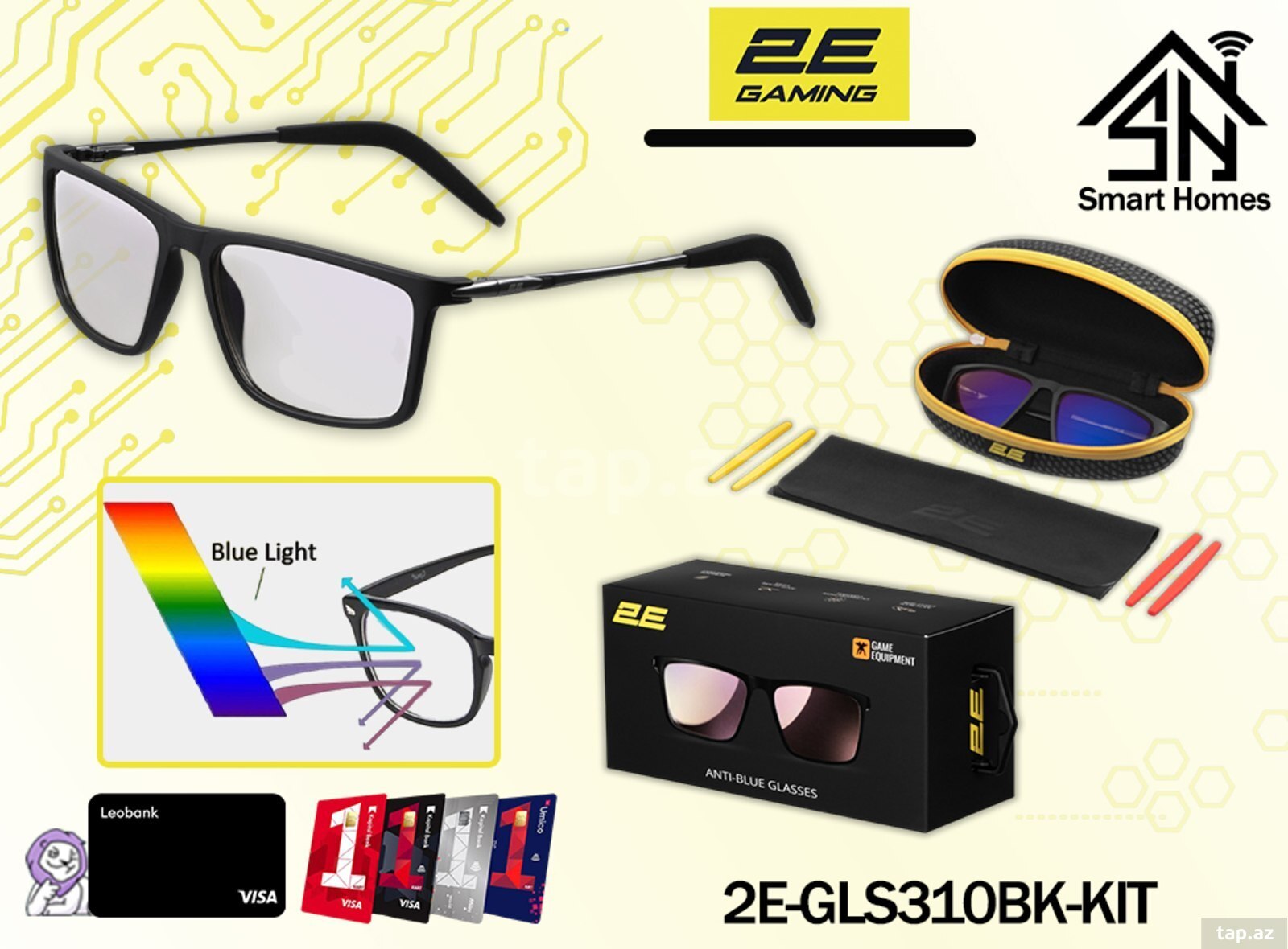 2E Anti-blue gaming glasses 2E-GLS310BK-KIT