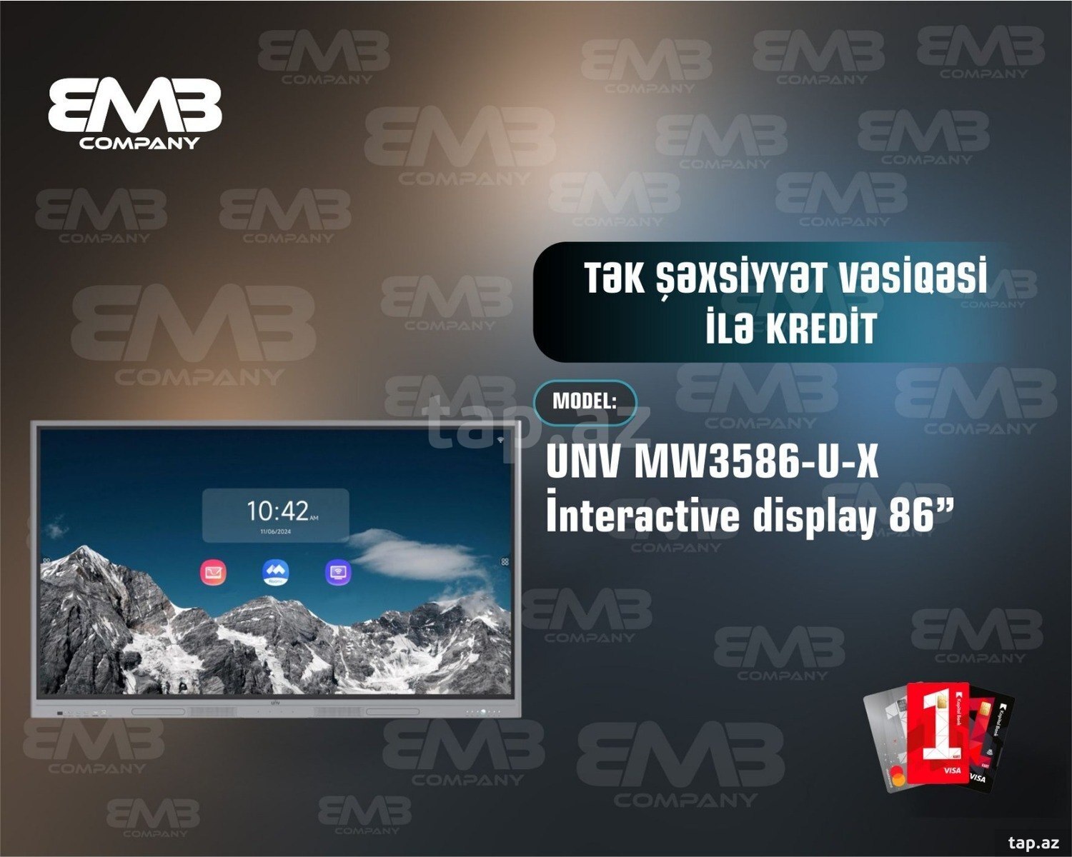Monitor UNV MW3586-U-X interactive displey 86DUYM