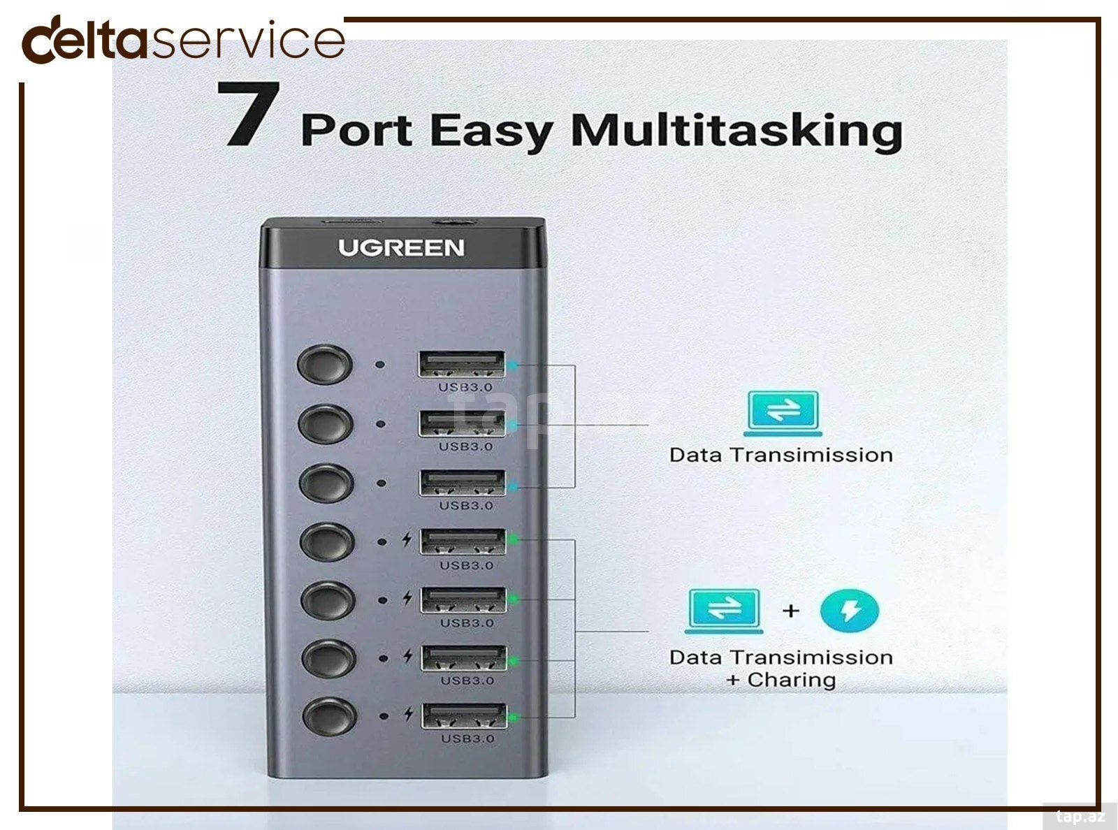 USB adapter UGREEN Powered USB 3.0 7-Port  (3)
