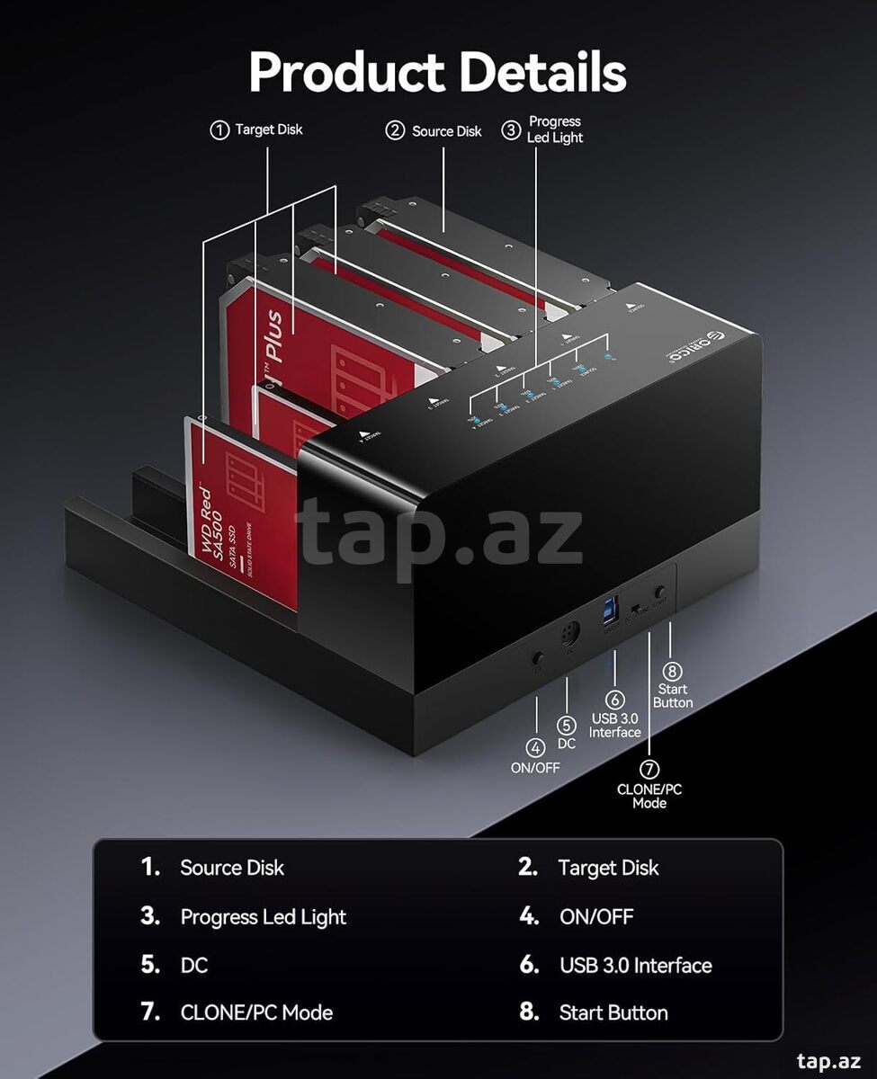 HDD/SSD Dockstation Orico 5 bay 2.5/3.5  (2)