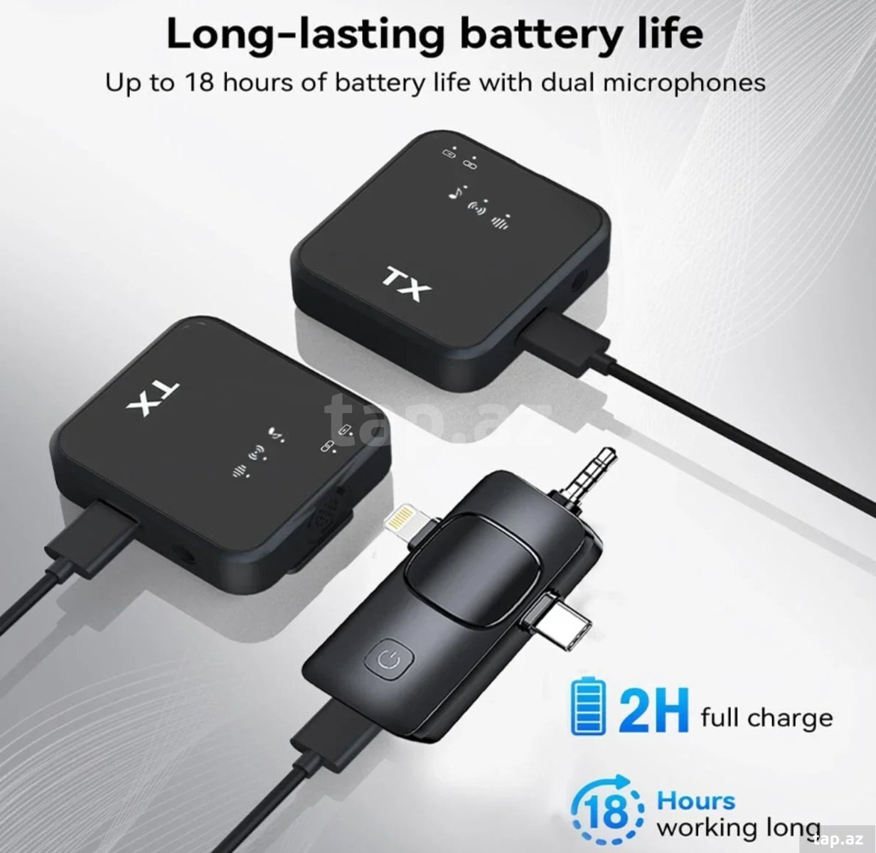 Wireless cüt yaxa mikrofonu 3in1 (5)