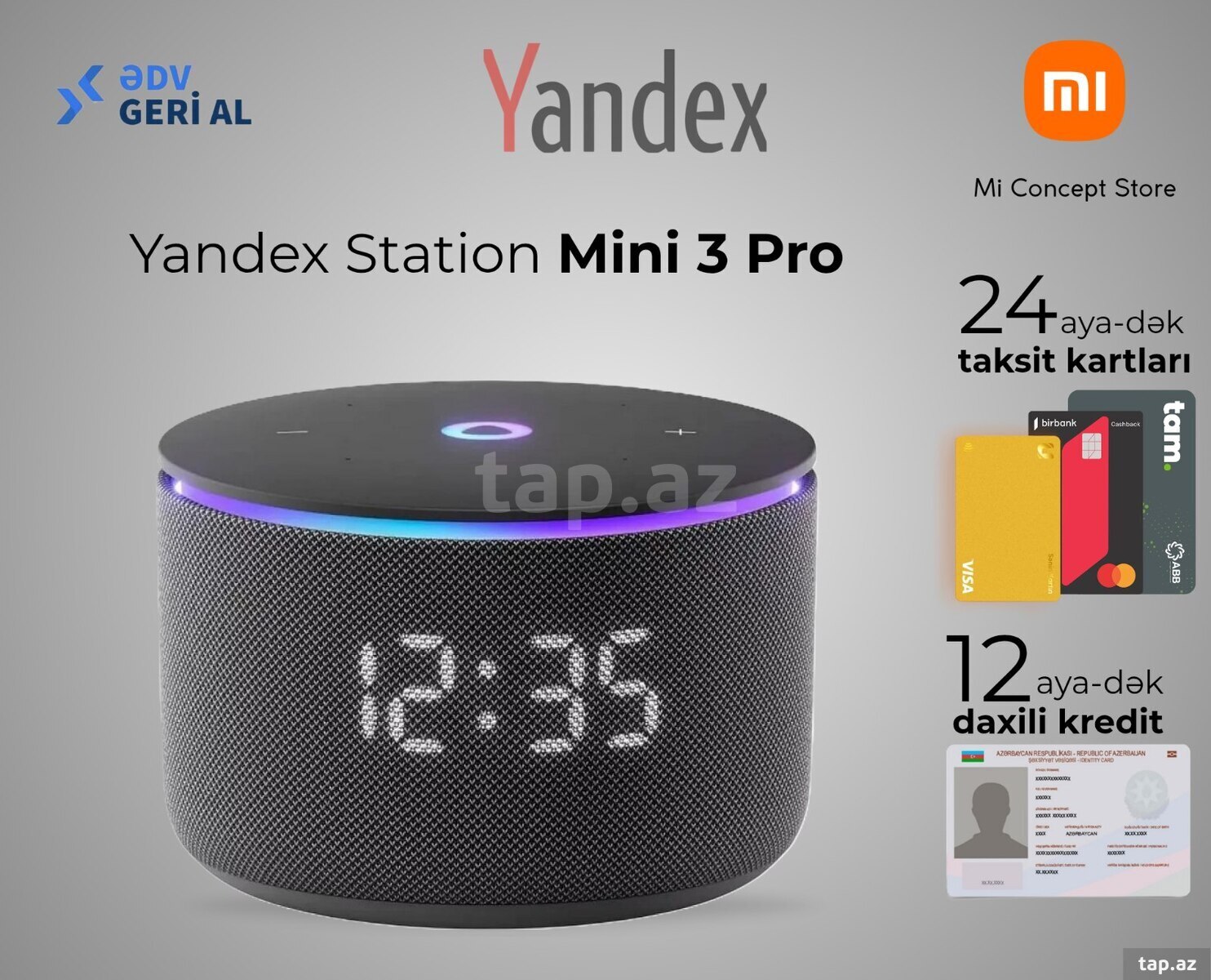 Ağıllı dinamik Yandex Station Mini 3 Pro Black
