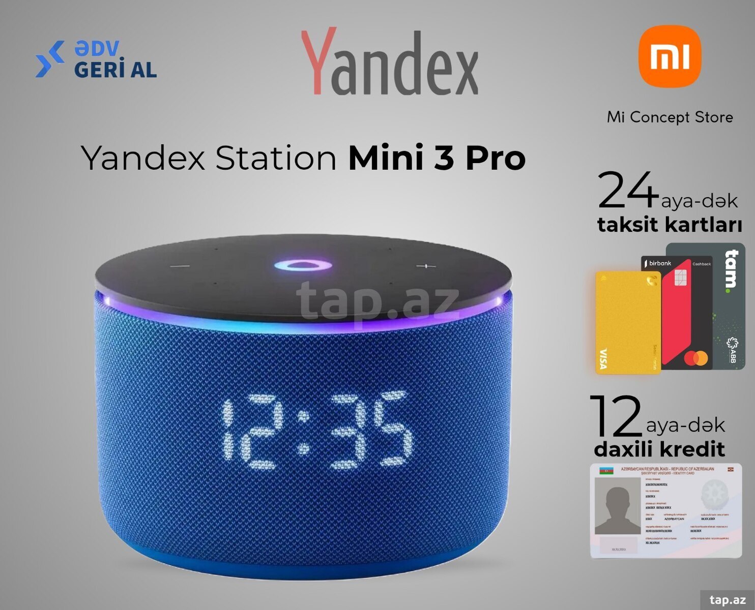 Ağıllı dinamik Yandex Station Mini 3 Pro Blue