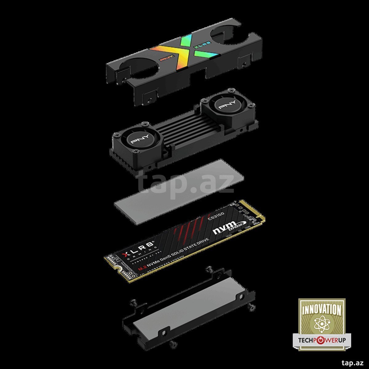 PNY XLR8 Gaming Epic-X RGB 1TB PCIe Gen5 x4 NVMe M.2 SSD UP to11500 / 8500 MB/s with RGB Dual Fan  (2)